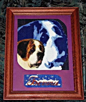 Вышивка сделана мною с фотографии, и подарена хозяину оной, как память о бывшем члене семьи и хорошем друге.
Вот тока качество фотки не ахти, но другой нет.