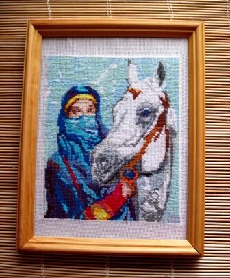 Девушка с лошадью.Самая первая моя работа.