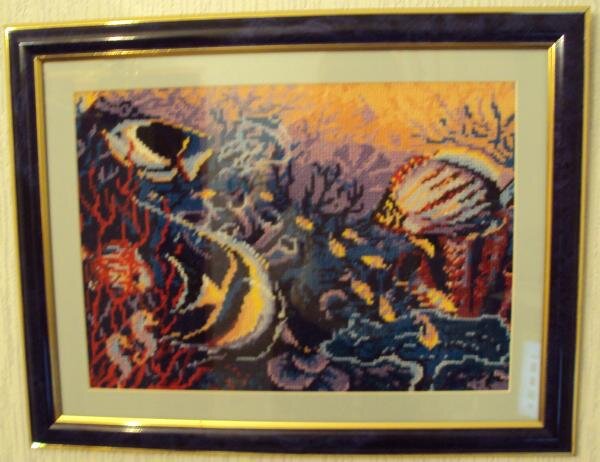 Морское дно. Картина была переоформлена, т.к. прежняя рамка разбилась.