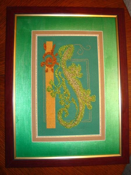 Ящерка из бисера