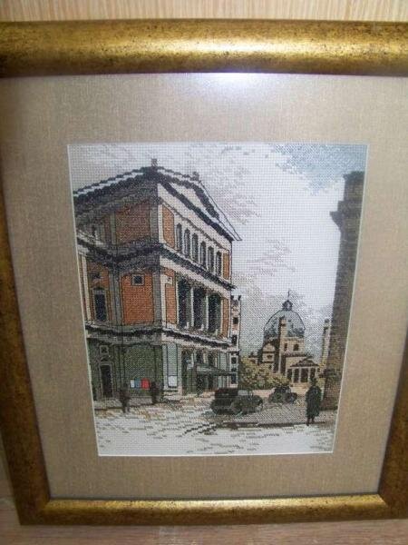 РТО Старый город Улица с автомобилем. это был мой первый наборчик из серии. так понравились оттенки, что не удержалась, приобрела. по традиции, считала, что не осилю, заброшу)) тоже месяц шила