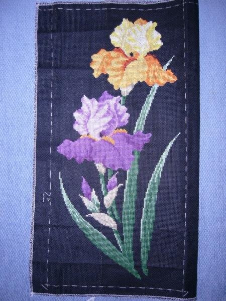 Первая вышивка на черной канве