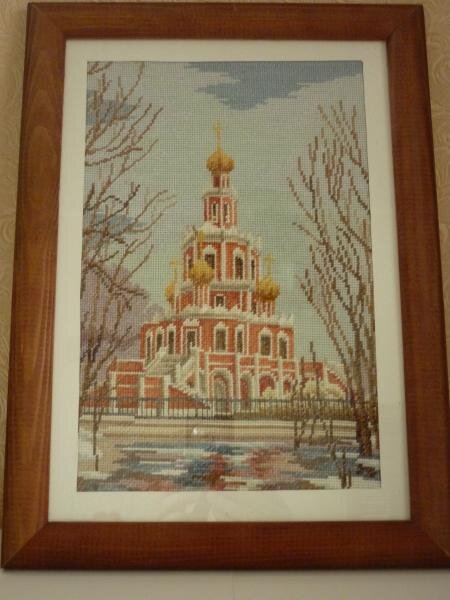 Храм в Филях(Чудесные мгновения)
Что-то в описании напутали с номерами ниток Gamma, поэтому небо получилось пасмурным