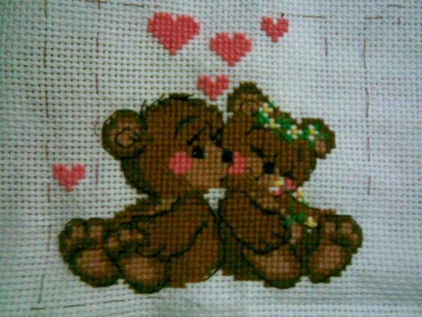 Шалунишки вышивались в подарок сотруднице на 35 летие