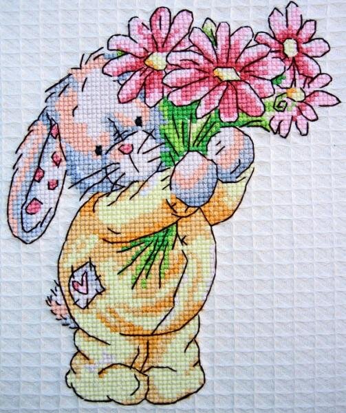 5.09.2010.Зая с розовыми ромашками