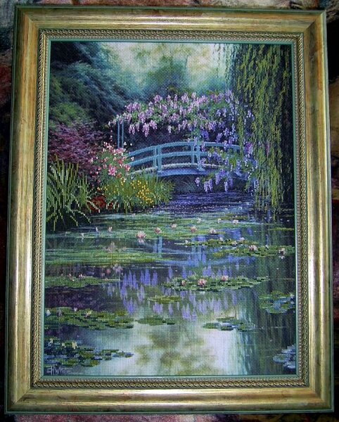 "Пруд с лилиями и китайский мостик" по мотивам картины Монэ, от Кандамар Дизайн.