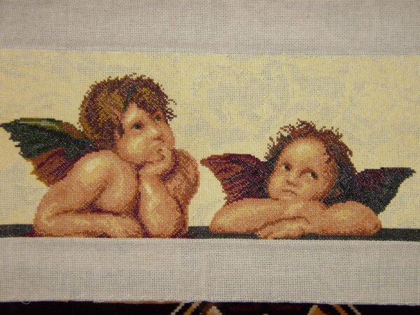 по мотивам Рафаэля Сикстинская мадонна (фрагмент)