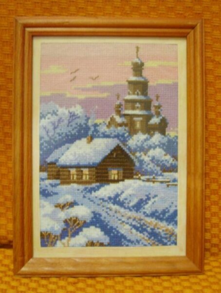 зимняя церковь Одна из первых работ. Люблю зимние домики и церквушки.