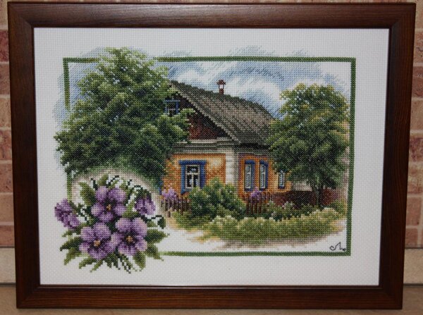 Набор Панна "Лето в деревне"
вышивался в подарок маме.