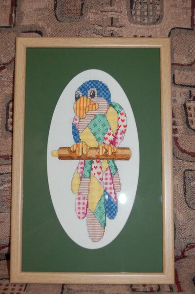 Попугай в стиле пэчворк