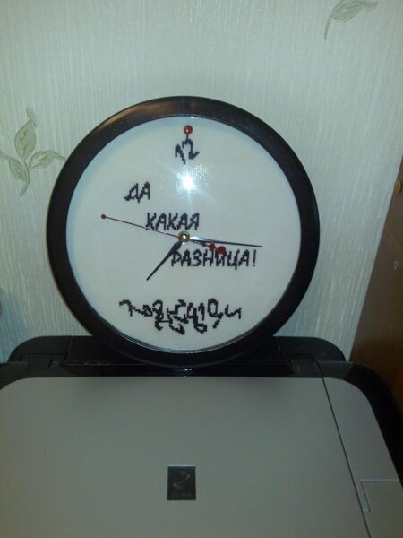 Это упрощенный вариант часов). Вышиты только цифры, без фона