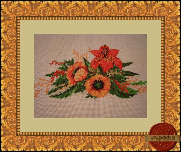 лилия и маки