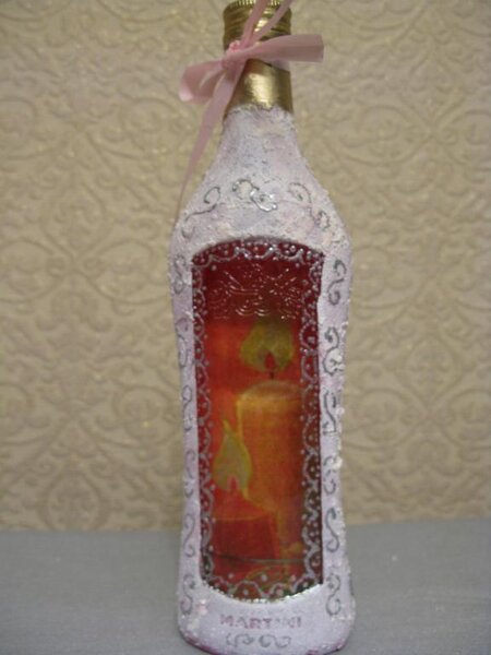 Розовый мартини, обратный декупаж