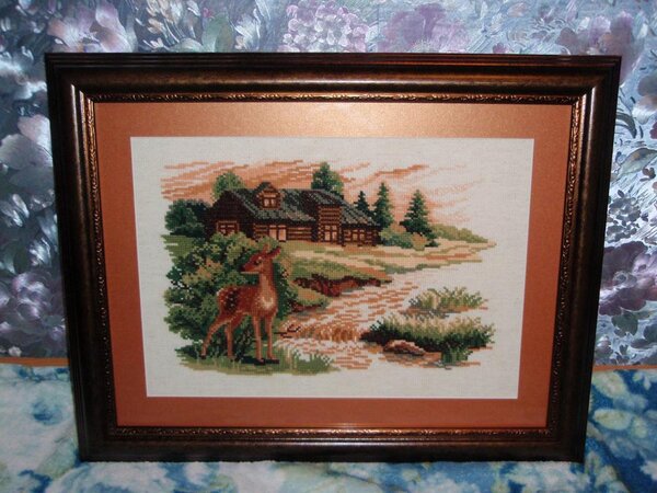 Мой пейзаж с олененком.