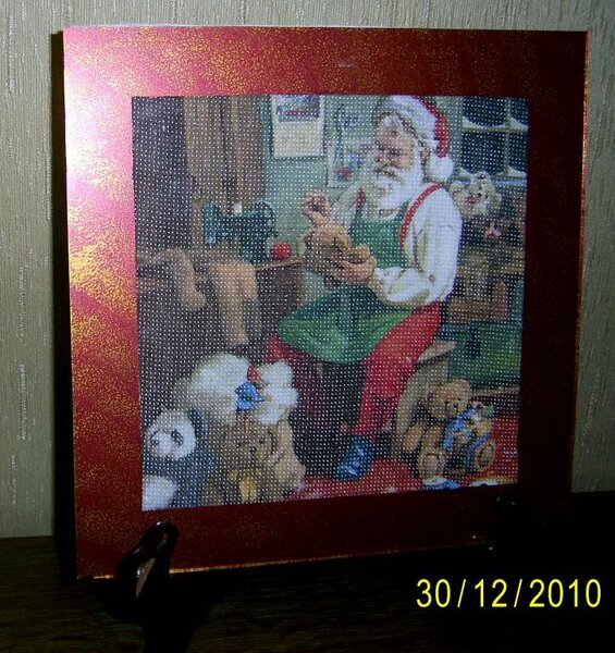 Декупаж на ткани, оформила как картинку.