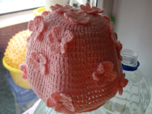 шапочка в цветочках