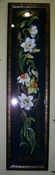 Нарциссы от Риолис.
Вышивка шерстью.