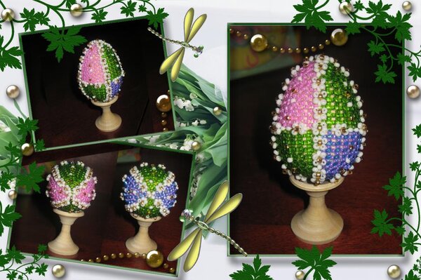 Конкурсная работа "Пасха 2011".
Мой первый опыт в оплетении яиц.