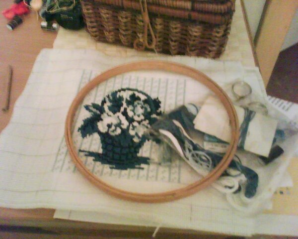 моя первая работа )
букет цветов в стиле гжель