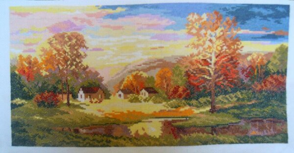 Наконец закончила, больше года вышивала, с перерывами))