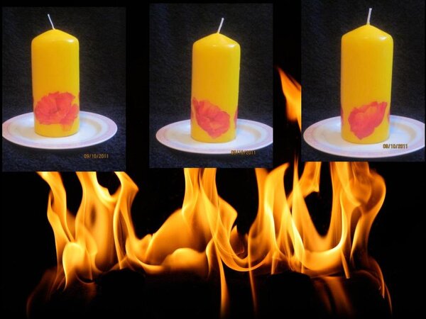 декупаж свечи с 3 сторон