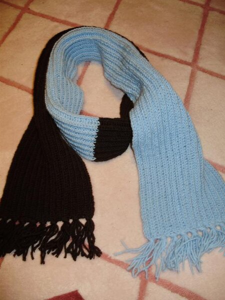 Шарф из полушерсти для дочкиной подруги. Был связан под обувь такого сочетания цветов. Девочки очень довольны и сказали, что такого ни у кого нет)