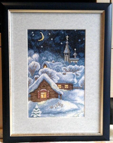 Рождественская сказка. Золотое рано. Вышивала 1.5 месяца.