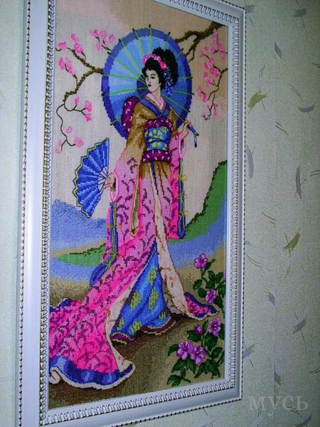 "Японка"2-вышита по схеме с интернета,нитки акрил,подбором 4105 12