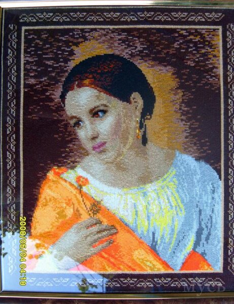 "Бедная Лиза"-вышита по схеме с интернета,нитки акрил,подбором 4105 2