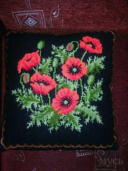 !Маки"-схема с интернета,нитки акрил,подбором4105 7