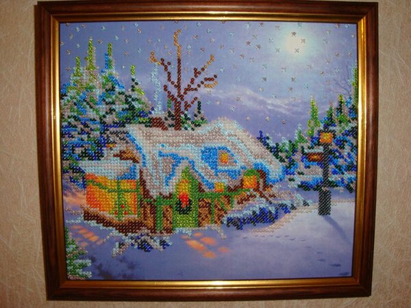 Вышито на НГ конкурс Зимние узоры