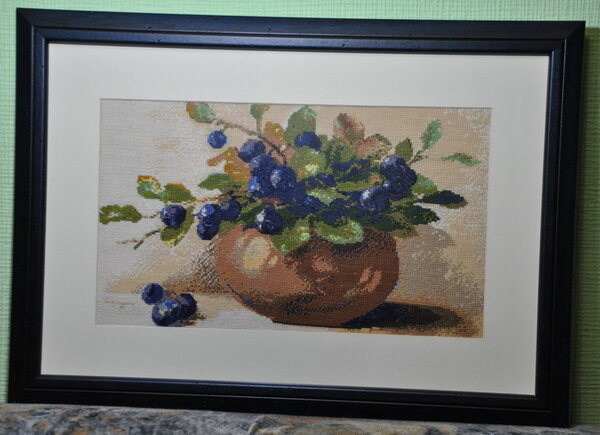 "Букет черники", схема из журнала "Домашняя коллекция", подбор нитки Гамма