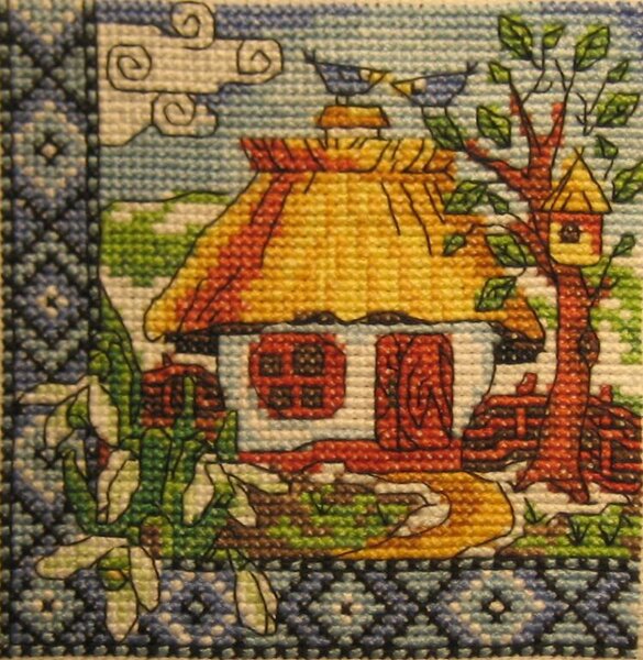 "Весняна Украина". вышит в октябре 2011. Очень порядочный домик оказался - согласно всем известной примете, решился вопрос с жильем, который никак не мог решится 4 года.
