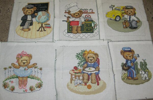 итоги моего Календарного робина. Должно было быть 11 сюжетов и мой 12-ый, а получила всего 6...остальных пока вышивать не буду, может позже