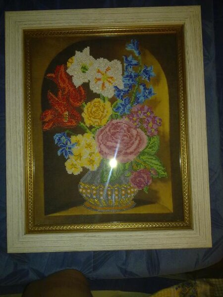 цветы бисером