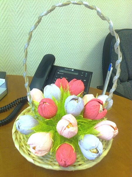 мой первый букетик из конфет