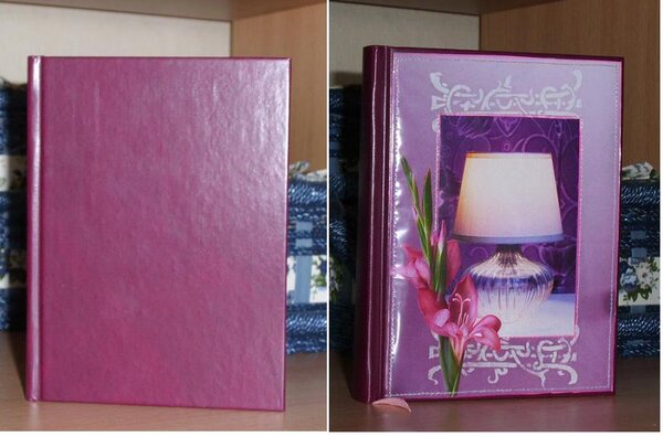 Купила самый простой ежедневник, и.. осветила его лампой.