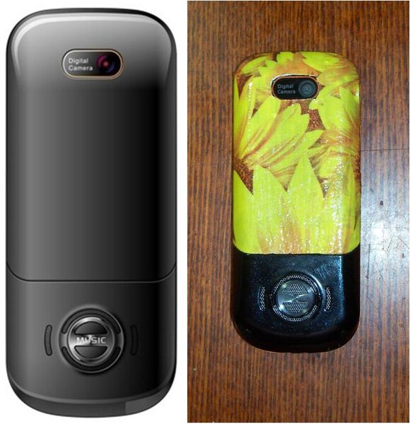 Побаловалась - задекупажила телефон (было/стало)