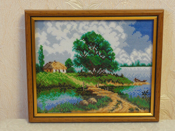 С этого домика и началось мое увлечение вышивкой)