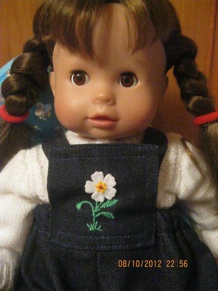 джинсовый комбинезон с вышивкой и апликацией