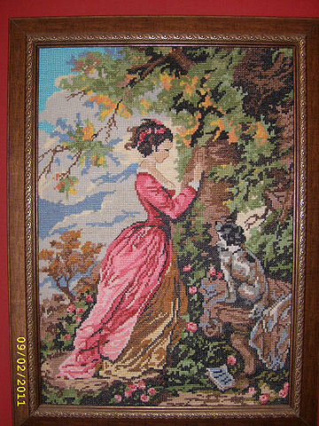 Цветная канва, крест, мулине