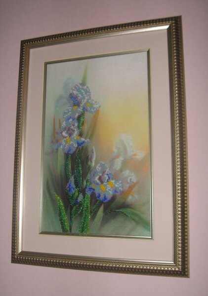 Ирисы (бисер на канве с рисунком) Чаривна Мить