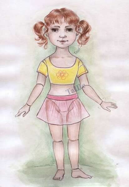 рисунок для конкурса
образ куклы  прорисованы зоны шарнирных соединений