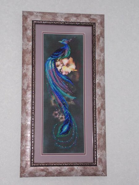 Синяя Птица-бисер на канве с рисунком Чаривна Мить