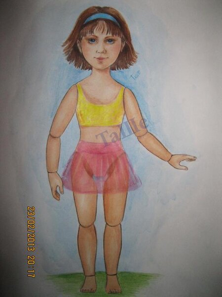 рисунок для конкурса
образ куклы  прорисованы зоны шарнирных соединений