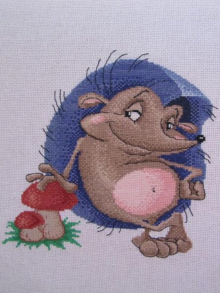 гламурный еж, вышито подбором