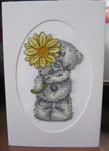 Тедди с подсолнухом от Anchor
вышито в подарок на ДР