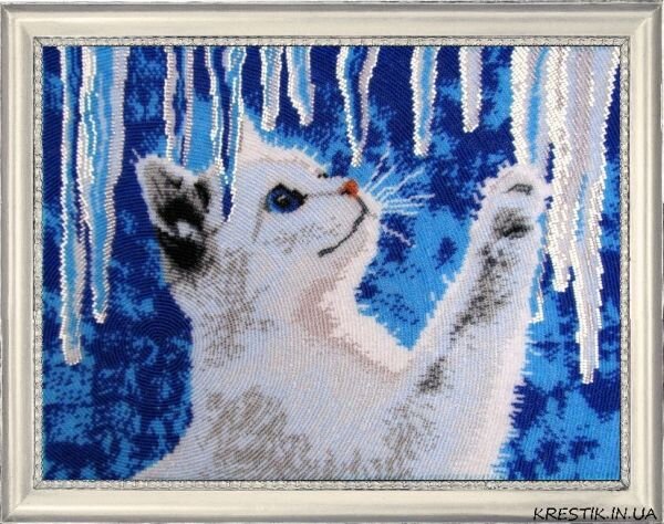 Набор для вышивки бисером "Котенок и сосульки" 
Производитель: Батерфляй