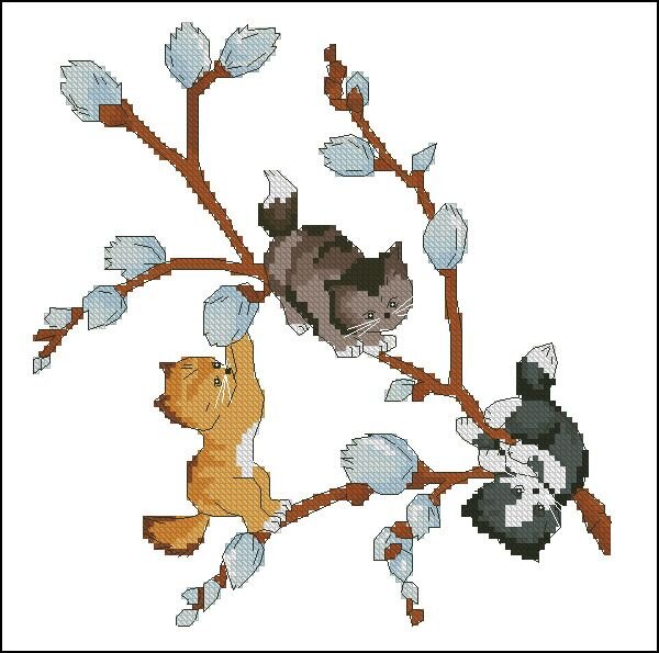 котята на вербе