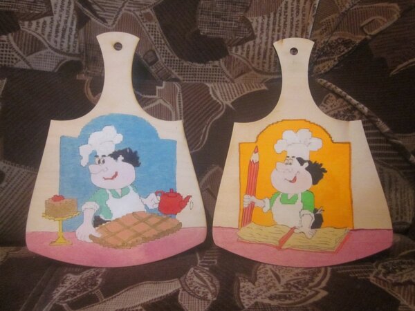 выжигание, акрил.